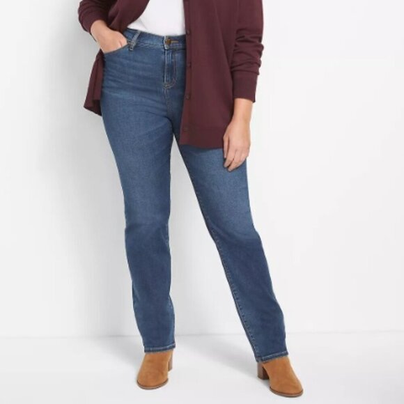 Lane Bryant Denim - Lane Bryant Fit Genius High-Rise Straight Jean in Medium Wash – Size 26/28